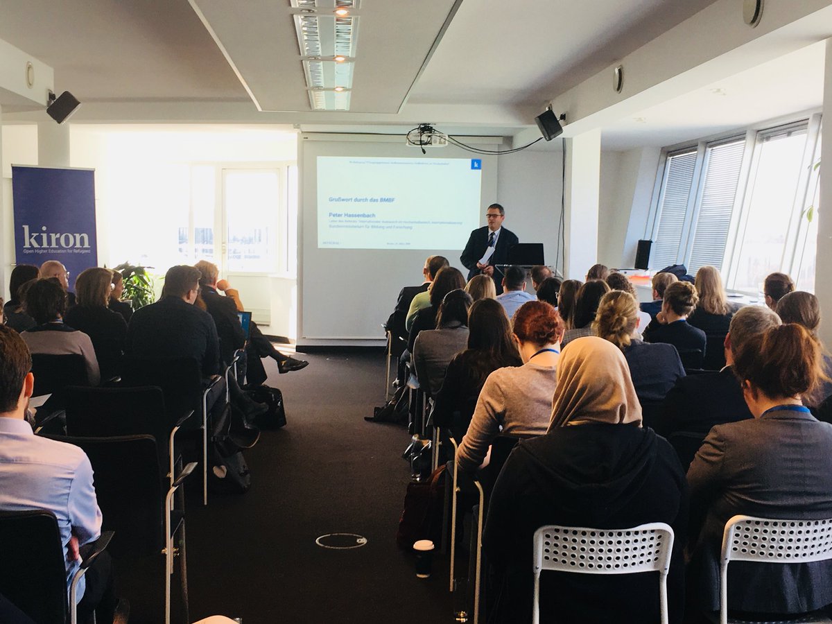 suter_renata's tweet photo. Full house at the #INTEGRALplus partner event on transfer processes of #refugee #students into higher education @BMBF_Bund @KironEducation https://t.co/5uks9SApMC