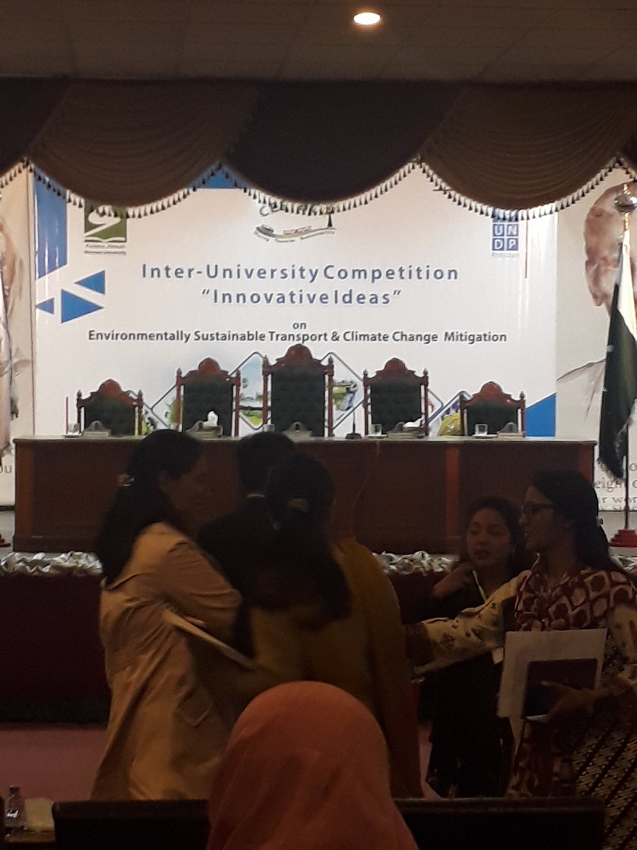 ZainabNaeem7's tweet photo. Inter-University #Competition on #Innovative #Ideas on #Environmentally #sustainable #Transport & #Climatechange #Mitigation sponsored by @UNDP_Pakistan organized by #CESTAC happened today in @FJWU_ Mr. Amanullah khan assistant country director UNDP among chief guests https://t.co/c3EIVCgBBf