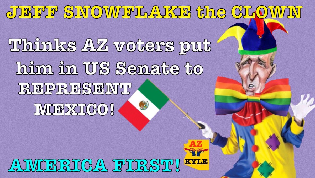 C1imateHoax's tweet photo. @Trumpfan1995 @POTUS Idiot #Globalist Liberal
Anti-American #FlakeyJeff #SnowFlake continues to humiliate my great state of #AZ!
#FakeNews @CNN loves you so please stay there &amp; never be heard again!👎🏼

#FireFlake to:
🚂#KeepAmericaGreat🇺🇸 https://t.co/p2hPNpjkcI