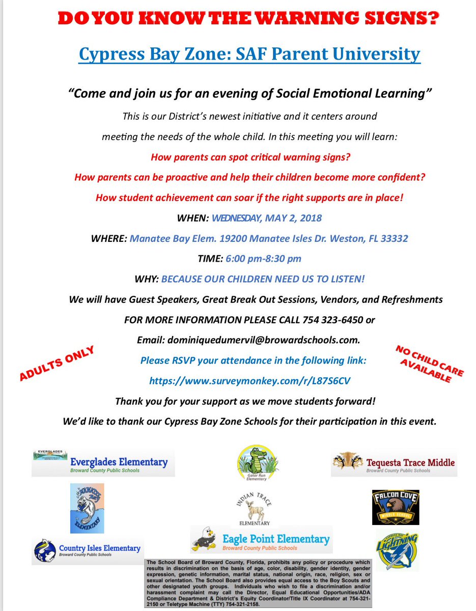 ttmspta's tweet photo. Cypress Bay Zone: SAF Parent University

https://t.co/p3Rdw4vjjo https://t.co/JLkZGQes6V