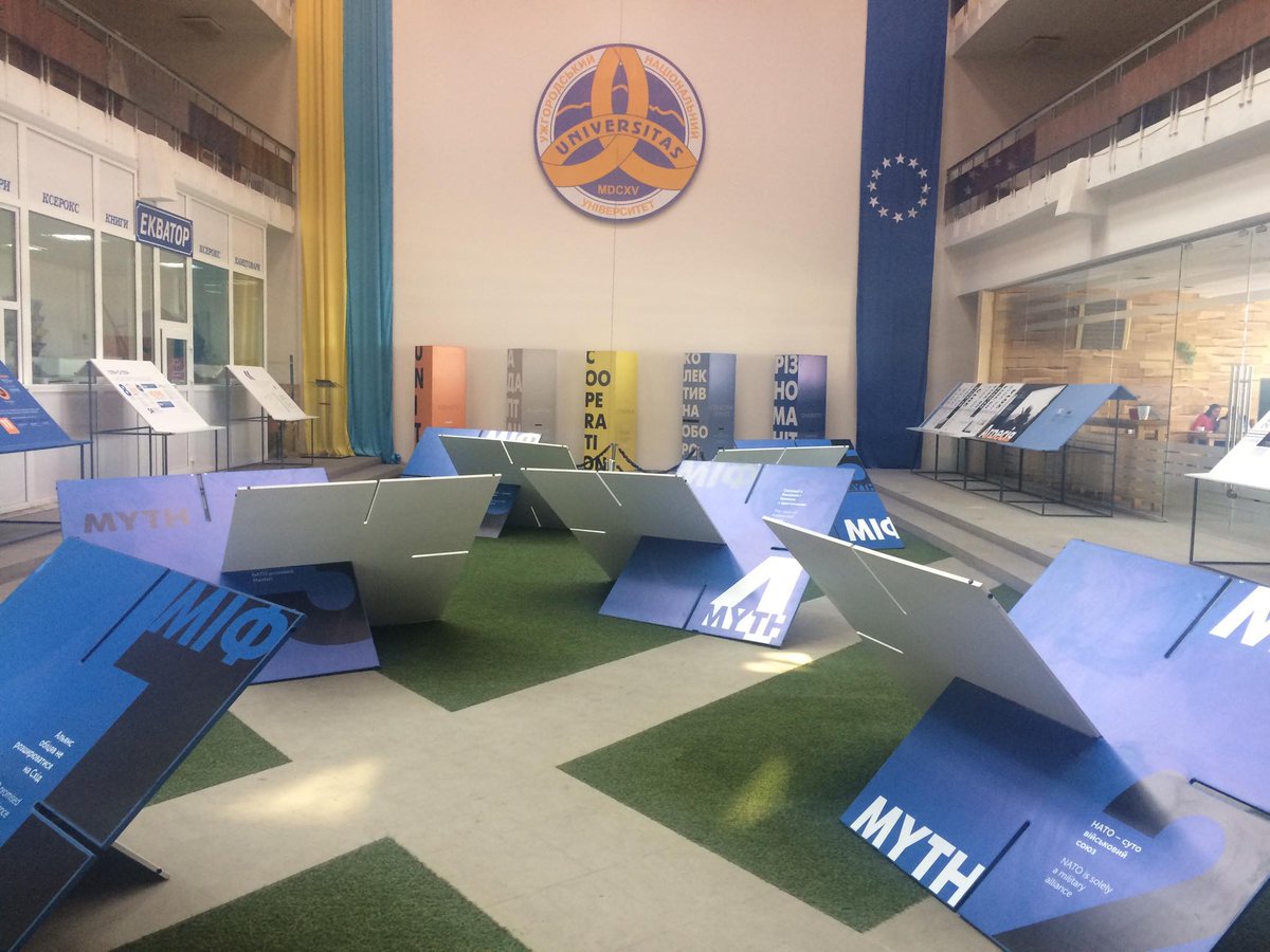 NATOinUkraine's tweet photo. There is lots of snow this March, but it doesn't stop @NATOinUkraine from travelling around Ukraine with the #Formula4Security exhibit. Today, we brought it to #Uzhgorod! https://t.co/VvAiM8Z2wW