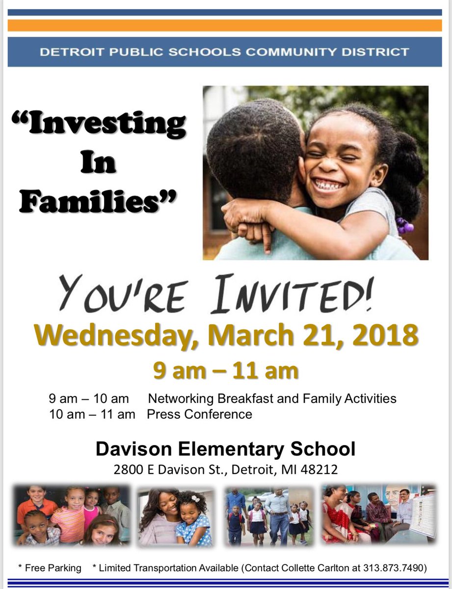 Excited to be at the “Investing In Families” event this morning at Davison Elementary School! <a href="/Detroitk12/">DPSCommunityDistrict</a> #Detroit #DPSCD #Youth #Children #Families #Community #Impact #Parents #Involvement
