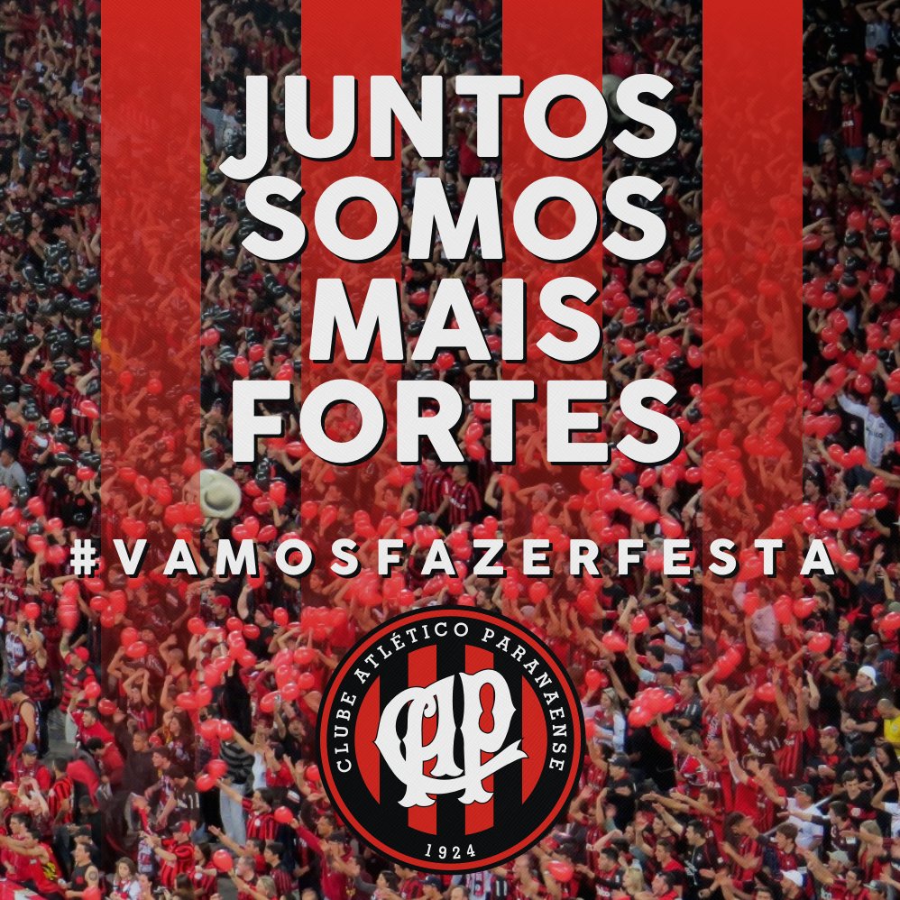 TudoCAP's tweet photo. Torcida Atleticana! Vamos nos UNIR e FAZER a festa. Vamos torcer e empurrar o Rubro-Negro em busca da taça #JuntosSomosMaisFortes #VamosFazerFesta https://t.co/EGgtvtZ0t4