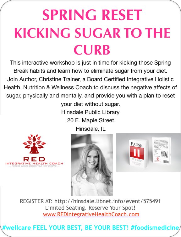 REDIntegrative's tweet photo. Wellness Wednesday - Spring Reset Kicking Sugar to the Curb Workshop. Reserve your spot @ https://t.co/J8ZI11f0Mz 
#PAUSE #1life #foodismedicine #REDIntegrativeHealthCoach #transformation #functionalnutrition #goals #loveyourgut #selfcare #bookconsult https://t.co/yWdjlO8qYb https://t.co/A5tLLuciLB