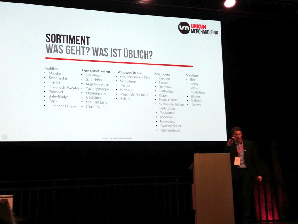 Merchandising als Säule im Hochschulmarketing. Ein Boom-Markt für #Deutschland. Toller UNICUM - Vortrag auf der #hapticalive in #Bonn.