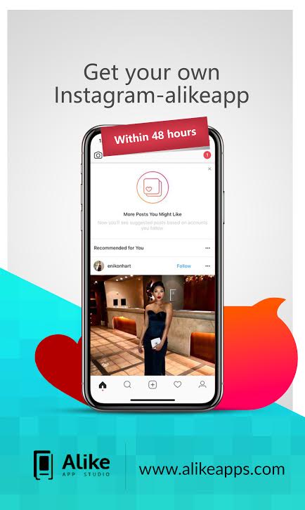Start your Venture in Instagram-Alikeapp and start Photo-sharing, Video Sharing and more in @alikeappstudio Get it now - alikeapps.com
Tel -  +1 (510) 556-4492 
#AppLikeInstagram #InstagramClone #PhotoSharingApp