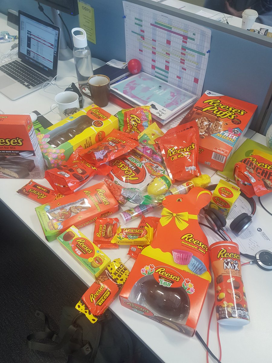 .<a href="/reeses/">REESE'S</a>, I surprised a coworker who LOVES Reeses in London w/ everything I could find that wouldn't melt from <a href="/Target/">Target</a>, &amp; all she needs now is a sweatshirt. Can you help? #ThankYou