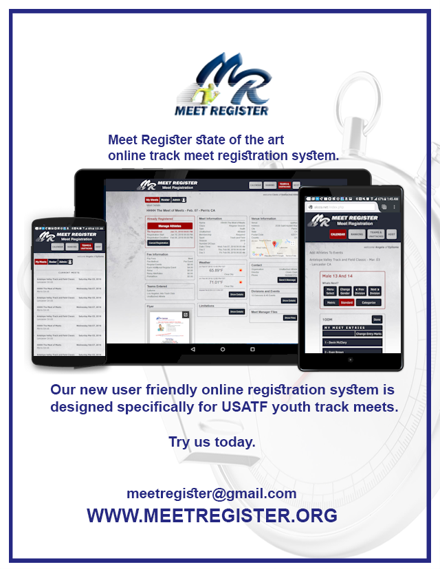 MeetRegister's tweet image. Try our newest version. Meetregister state of the art online track meet registration system. meetregister.org