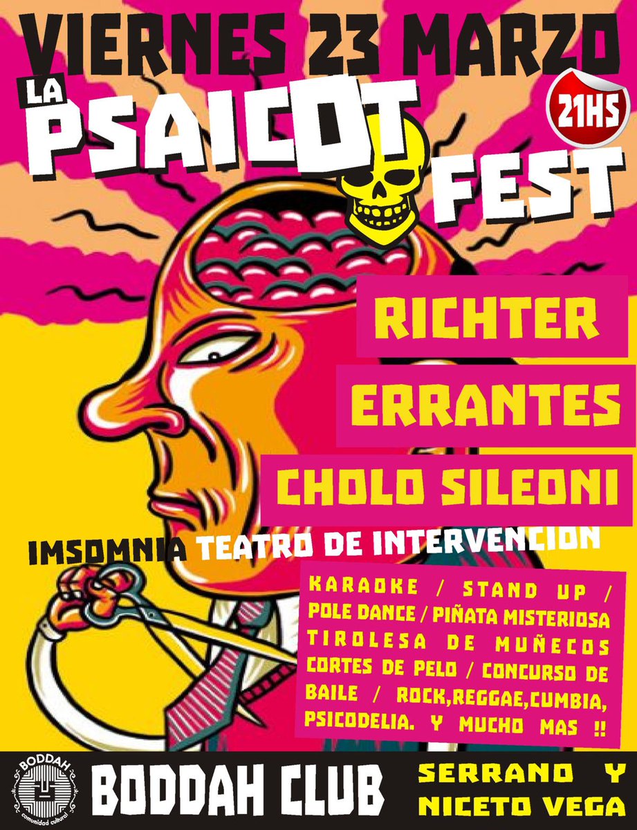 Se viene la PSAICOT FEST! Este viernes a las 21:00 hs - Serrano y Niceto Vega - CABA -