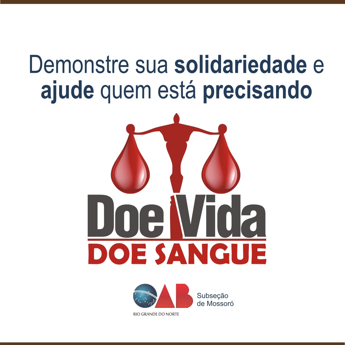 OABMossoro's tweet photo. A @OABMossoro conta com a solidariedade dos advogados e advogadas e pede a colaboração de doadores de sangue de qualquer tipo para o advogado DIÊGO ÁXEL FREIRE NOGUEIRA que encontra-se internado no hospital Wilson Rosado. As doações poderão ser feitas no Hemocentro. Ajude. https://t.co/bfrozyHSvt