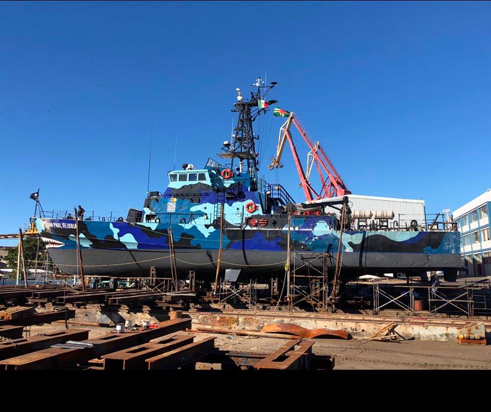 SeaShepherdPaul's tweet photo. #OpMilagroⅣ: #UpdateL The M/V John Paul DeJoria Is in Dry-dock for Repairs in Mazatlan, Mexico. The @MVSharpie and The @MVFarleyMowat Continue With Net Confiscations in the Vaquita Refuge..▼ https://t.co/xCz6cIDPSF @SeaShepherdSSCS https://t.co/i1rKf817bp