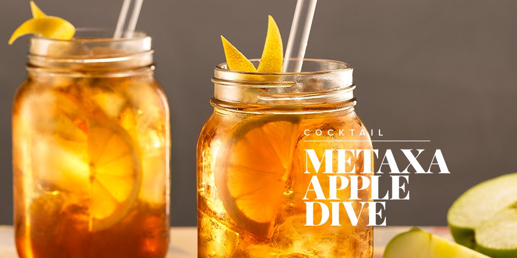 Delicious and refreshing, take a dive into sweet tartness with METAXA Apple Dive. #METAXACocktails #METAXA5Stars