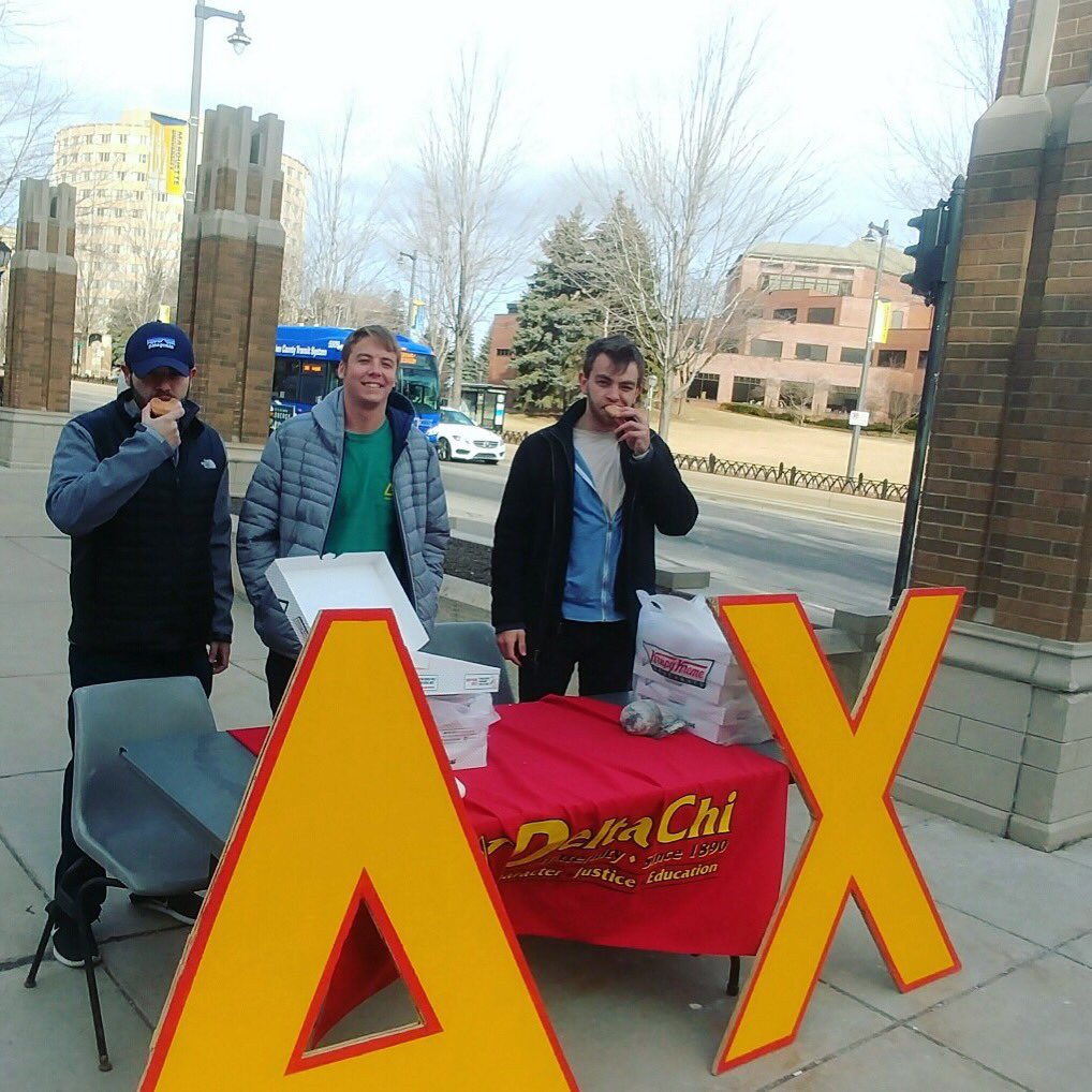 Delta Chi is selling Krispy Kreme donuts in front of Raynor Library today between 9:00am-2:00pm! All proceeds benefit the Jimmy V Foundation for cancer research!