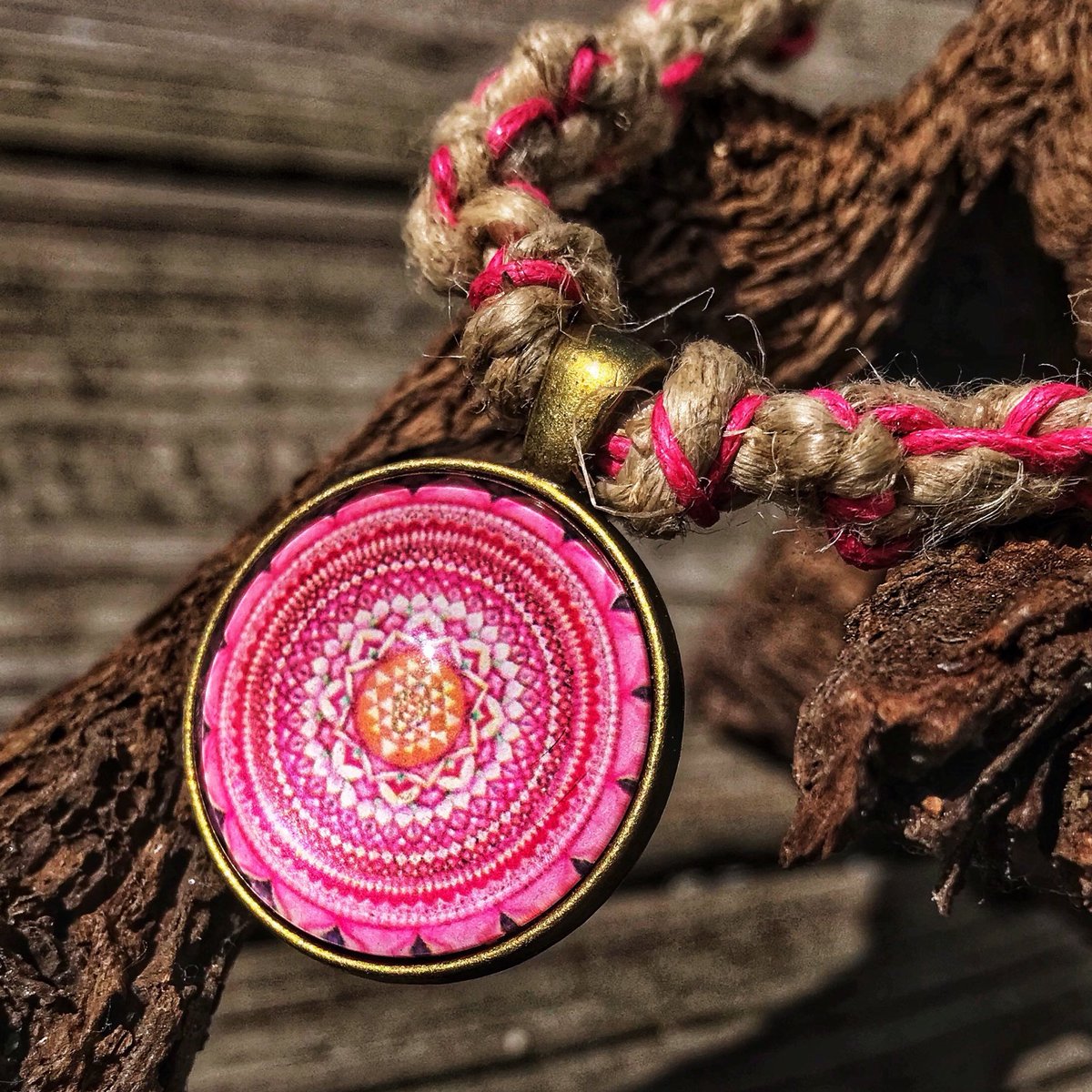 Get ready for festival season with this beautiful pink mandala hemp necklace 💗 etsy.me/2FQKPXV 💗 #mandala #mandalajewelry #mandalanecklace #boho #bohonecklace #bohostyle #bohojewelry #bohemian #festival #festivalstyle #festivalnecklace #festivalfashion #fashion #summer