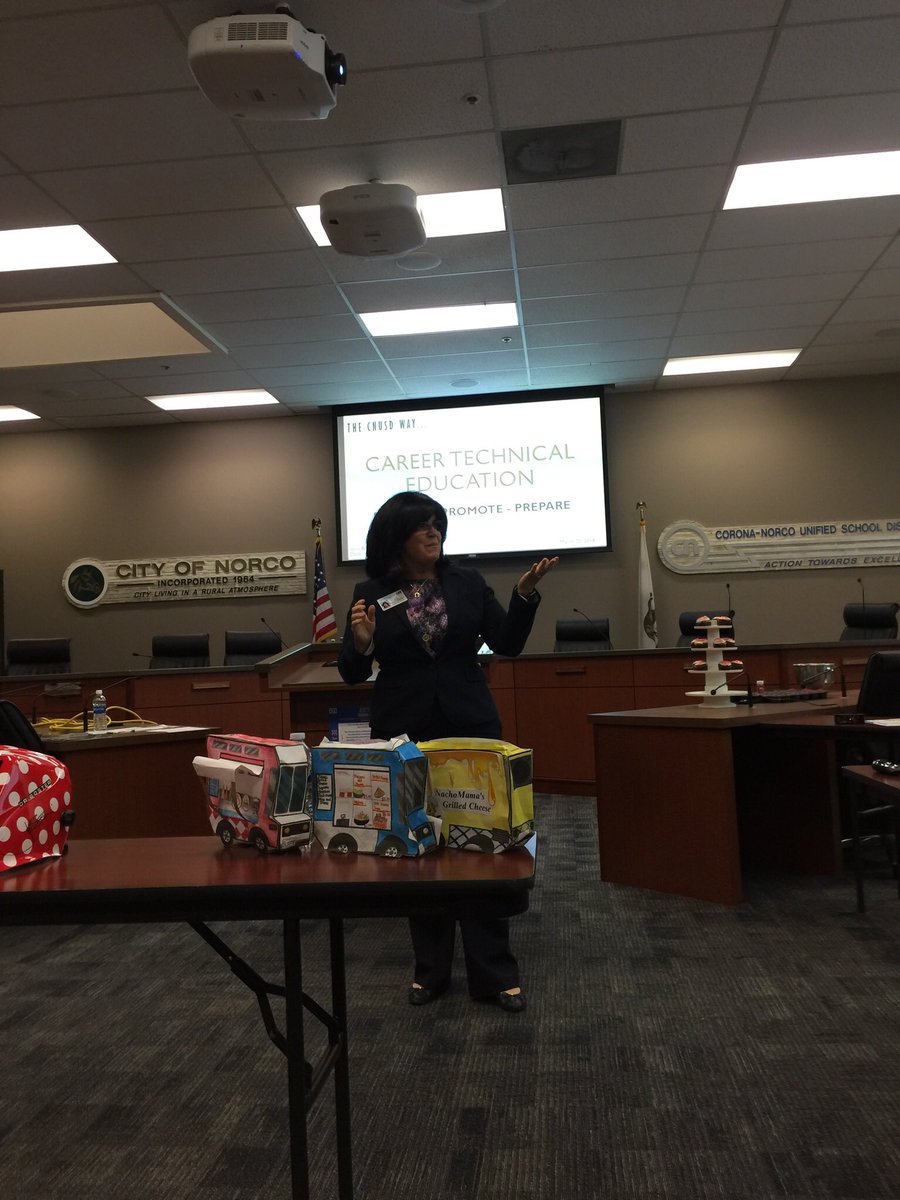 Great update on our CTE Pathways last night <a href="/CNUSD/">Corona-Norco USD</a> Board Study Session. Such a wide variety of opportunities for our students to be College AND Career ready! Thank you <a href="/gmboster/">G. Boster</a> <a href="/Cen10culinary/">Tiffany Fujita</a> @ShirleyImSiriUs @CCCougar15 and our amazing student presenters!! #CNUSDFutureReady