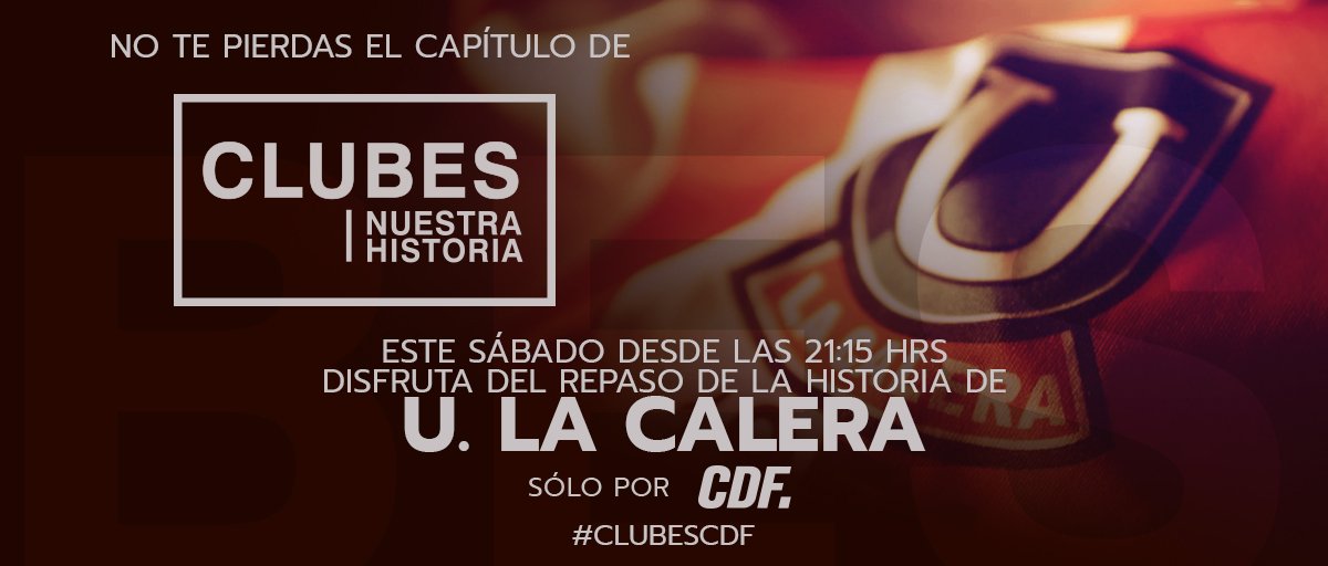 TNTSportsCL's tweet photo. Este sábado desde las 21:15 hrs. no te pierdas un nuevo capítulo de "Clubes, nuestra historia". En esta ocasión repasaremos la historia de Los Cementeros, @ulcsadpoficial en exclusiva por CDF Básico. ¡No faltes!
Comenta con #ClubesCDF
#ULaCalera 🔴⚪️🔴
#PorSuerteHayFútbol https://t.co/POjs7eaf3B