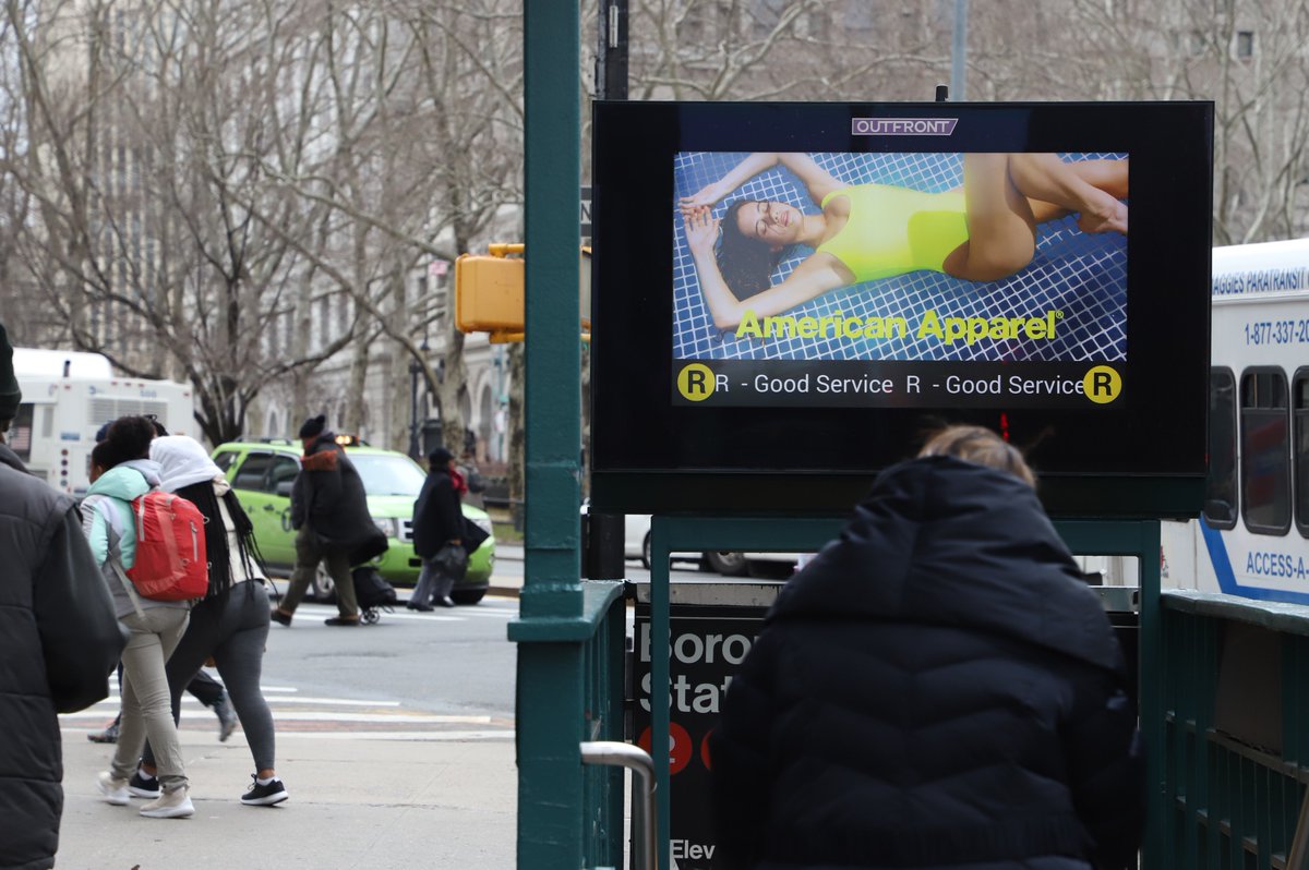 Go for a #SWIM with @americanapparel #newyork #transitads #marketing #AAbillboards #americanapparel #neon #nyc #outdoor #ooh #advertising #dashtwo #outofhome