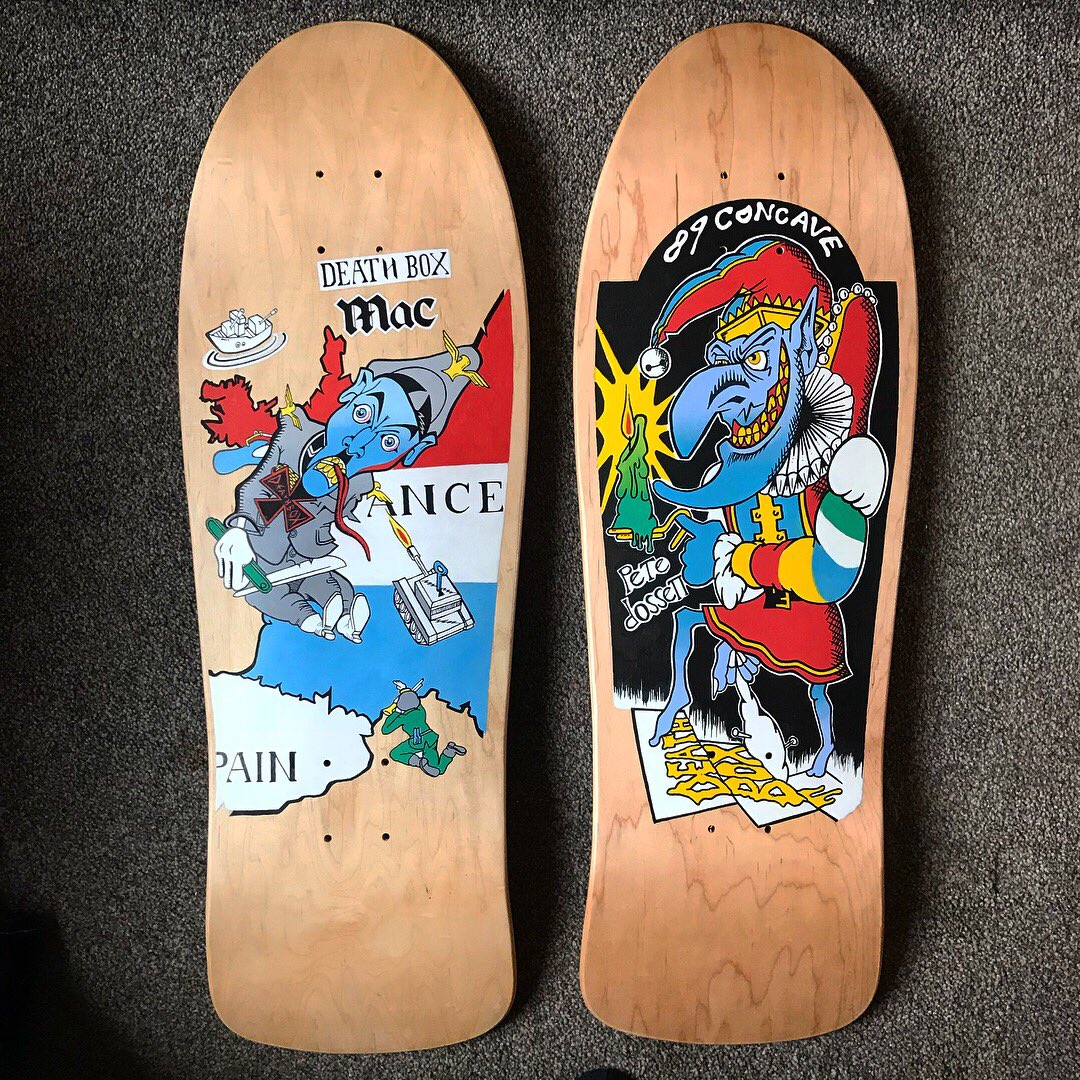 GrahamBArtist's tweet image. Another hand painted Death Box replica completed today. #Deathbox #oldschool #Replicas #acrylicink #art #skateboardart #skate