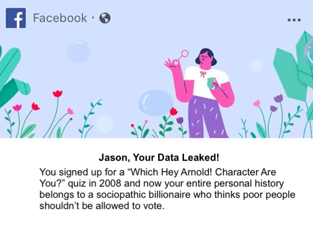 At least Facebook is being honest with these intro messages now