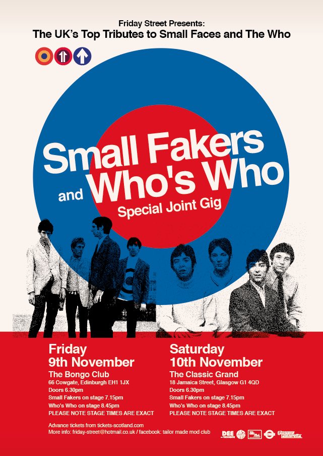 thesmallfakers's tweet photo. Scotland - these two lovely gigs featuring @thesmallfakers &amp; @Whoswhotwit are on sale now. Fakes on 1st both nights. Arrive early.  #Edinburgh #BongoClub #Glasgow #ClassicGrand https://t.co/Mtk8ZwSUbt