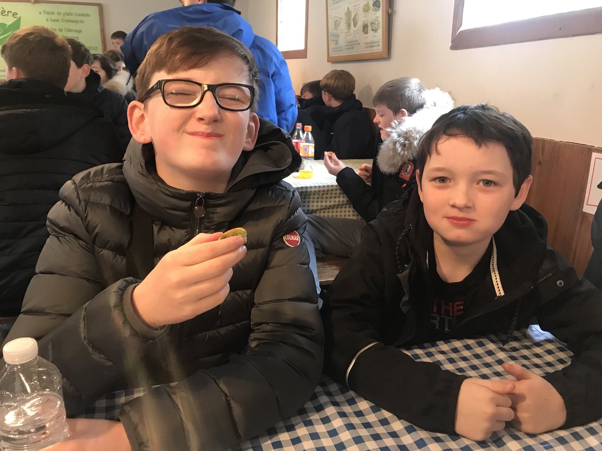 BeckMFL's tweet image. Luca and Jon trying some delicious French snails #France2018