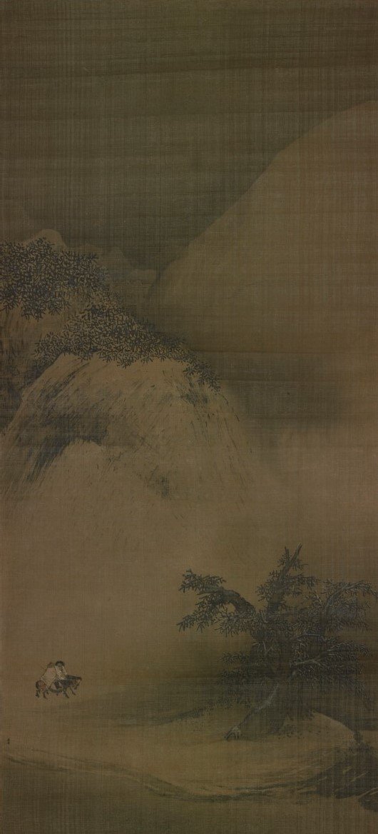 ◉梁楷筆『雪景山水図』@ 東博 梁楷(りょうかい)は南宋の嘉泰年間(1201