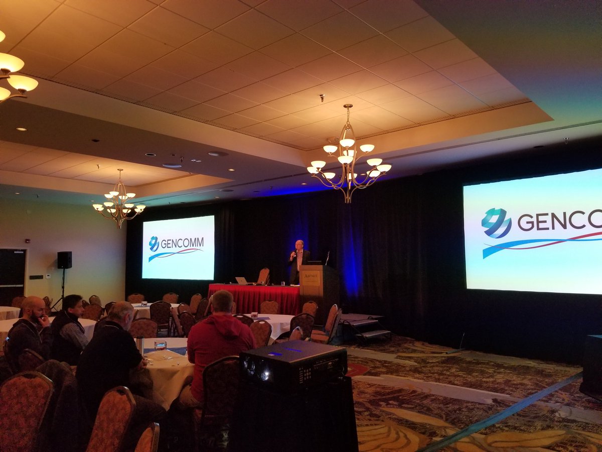 KirbyUtah's tweet photo. @Ide_Jong kicks off the @GenCommHQ #UTTech18 Summit! #avtweeps #uttech https://t.co/8NYGKHFlzD