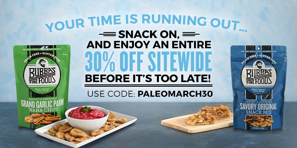 Your time is running out…Snack on, and enjoy 30% off sitewide before it’s too late! Use code: PALEOMARCH30 #PaleoAwarenessMonth #Paleo