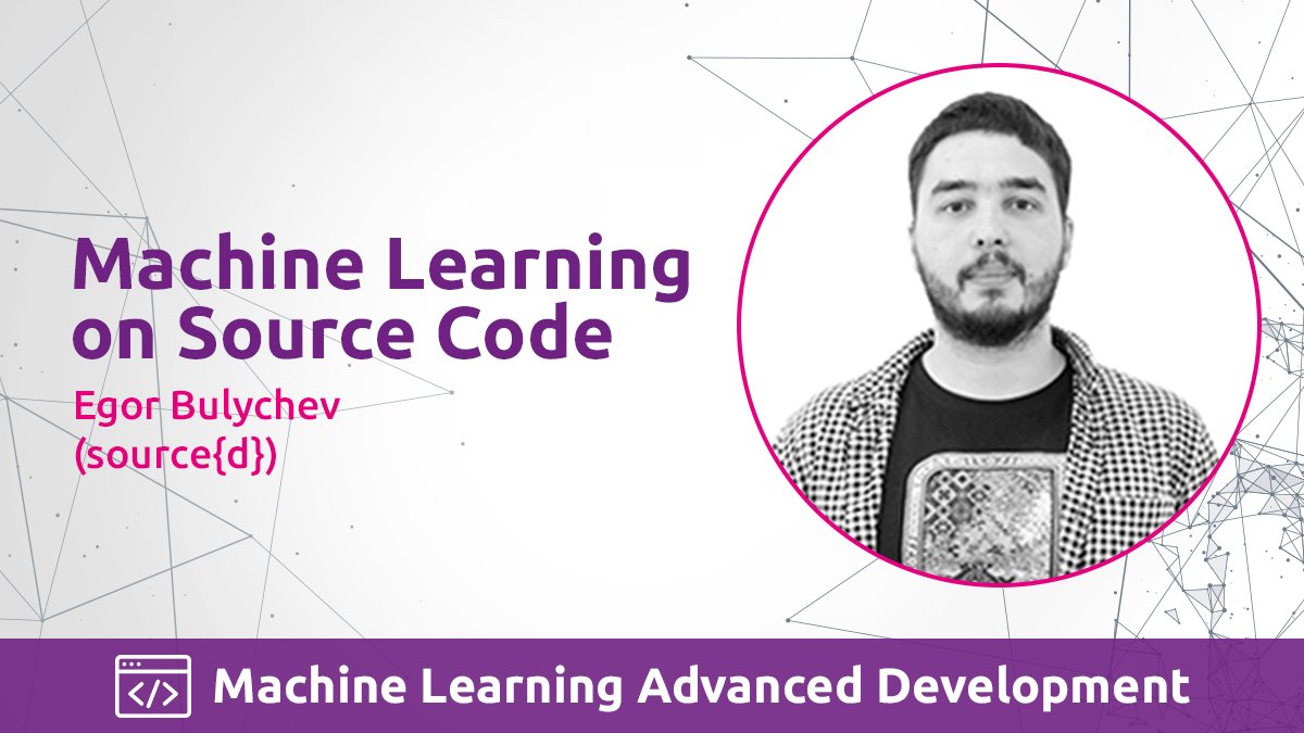 mlconference's tweet photo. 🤖 We present you our first #MLConference #sessionoftheday: "Machine Learning on Source Code" by Egor Bulychev from @sourcedtech. More information here: https://t.co/cTKwOJ9yXe https://t.co/mc9og9qdpi