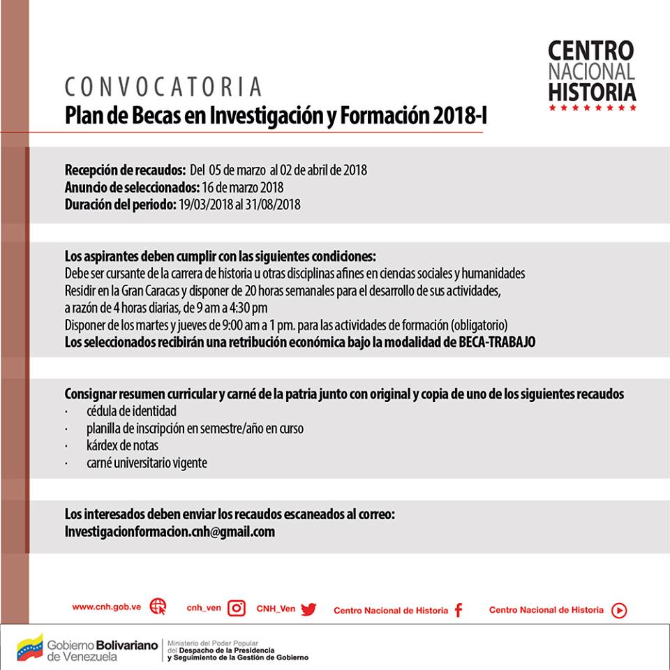 CNEH_Ven's tweet photo. 🔔¿Ya te postulaste? Aún tienes oportunidad de enviar tus recaudos para el Plan de #BecaTrabajo del @CNH_Ven. Hasta el #2Abr se estarán recibiendo a través del correo investigacionformacion.cnh@gmail.com | #SiembraMineraDelFuturo | Detalles aquí 🔽 https://t.co/wr91JF8RA6