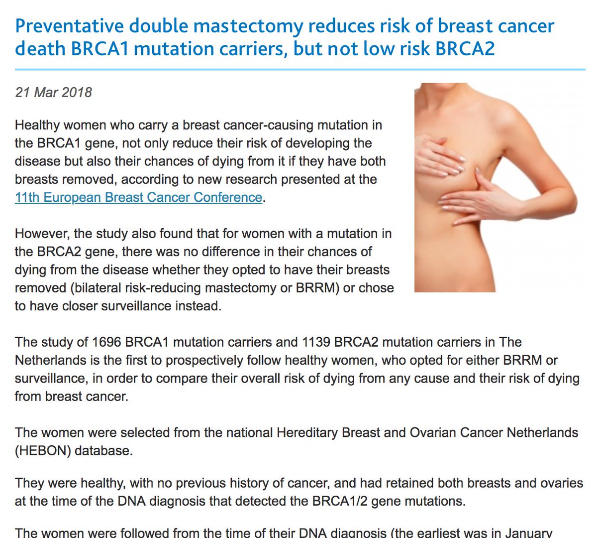 2019 year - Double Mastectomy Doesnt Improve Breast Cancer Survival Rate, According To New Research 2019 year