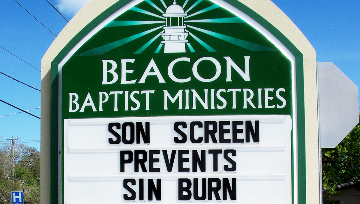 TheBabylonBee's tweet photo. Witty Church Sign Sparks Revival https://t.co/FQjpVknPmC https://t.co/3lEQNsrhyO