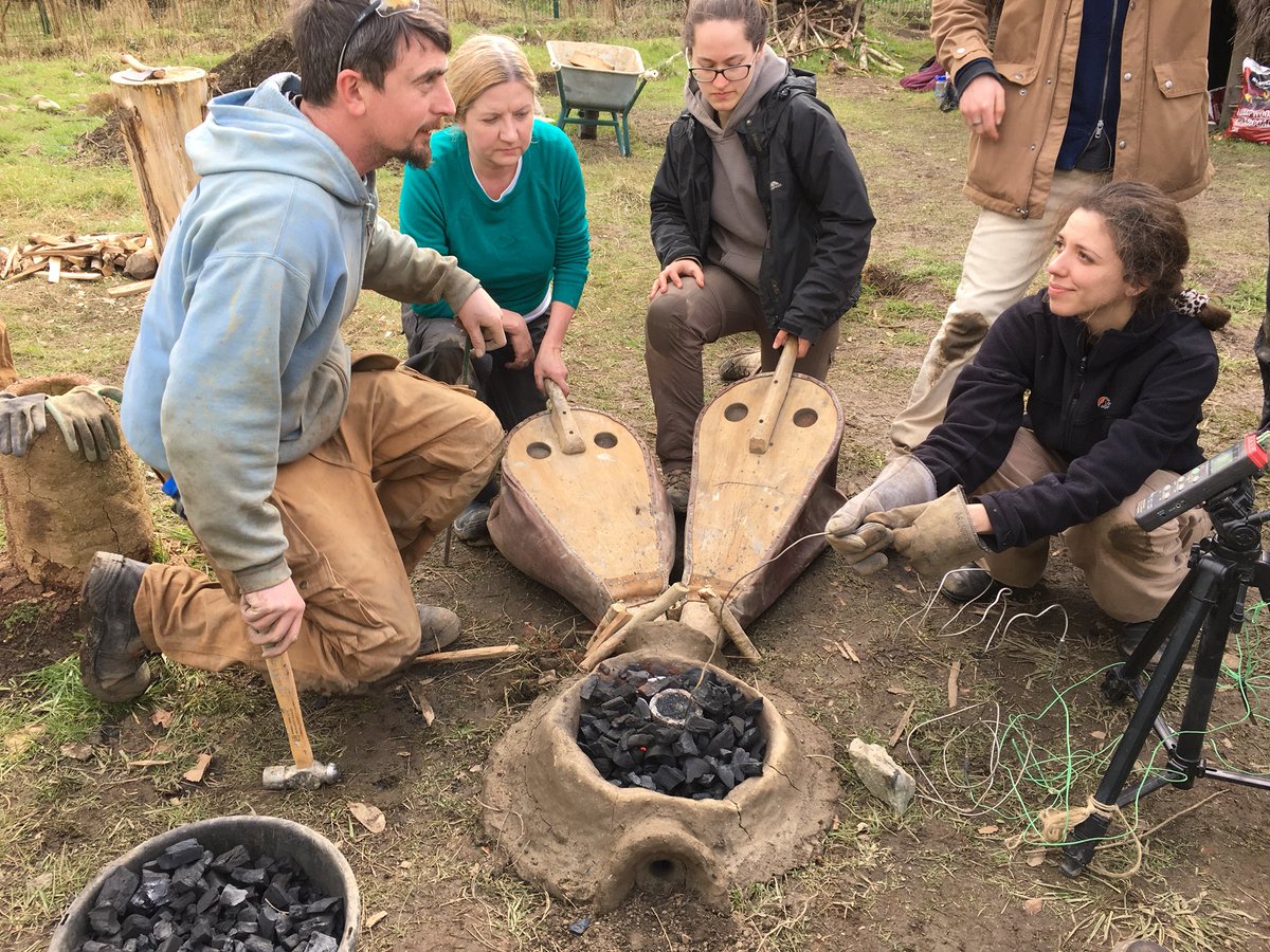 EArchaeol's tweet photo. UCD MSc & MA students working at a furnace for melting bronze today, for ARCH40850: Practical Experimental Archaeology taught by Brendan O’Neill at @EArchaeol in University College Dublin - hi to #ACEJoburg from Dublin! https://t.co/RaVT45dSis