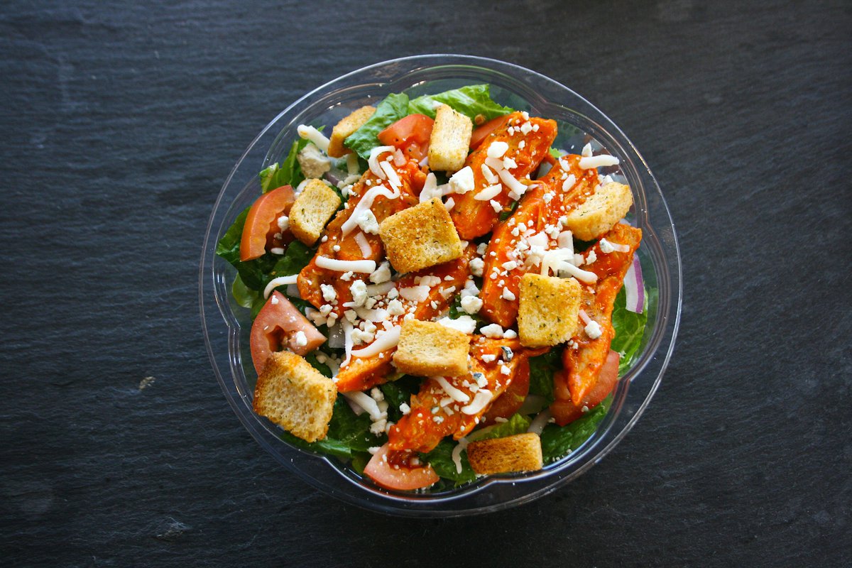 PicklemansSLU's tweet photo. If you think salads are boring, think again! #BuffaloChicken https://t.co/FfC3d1S3QC