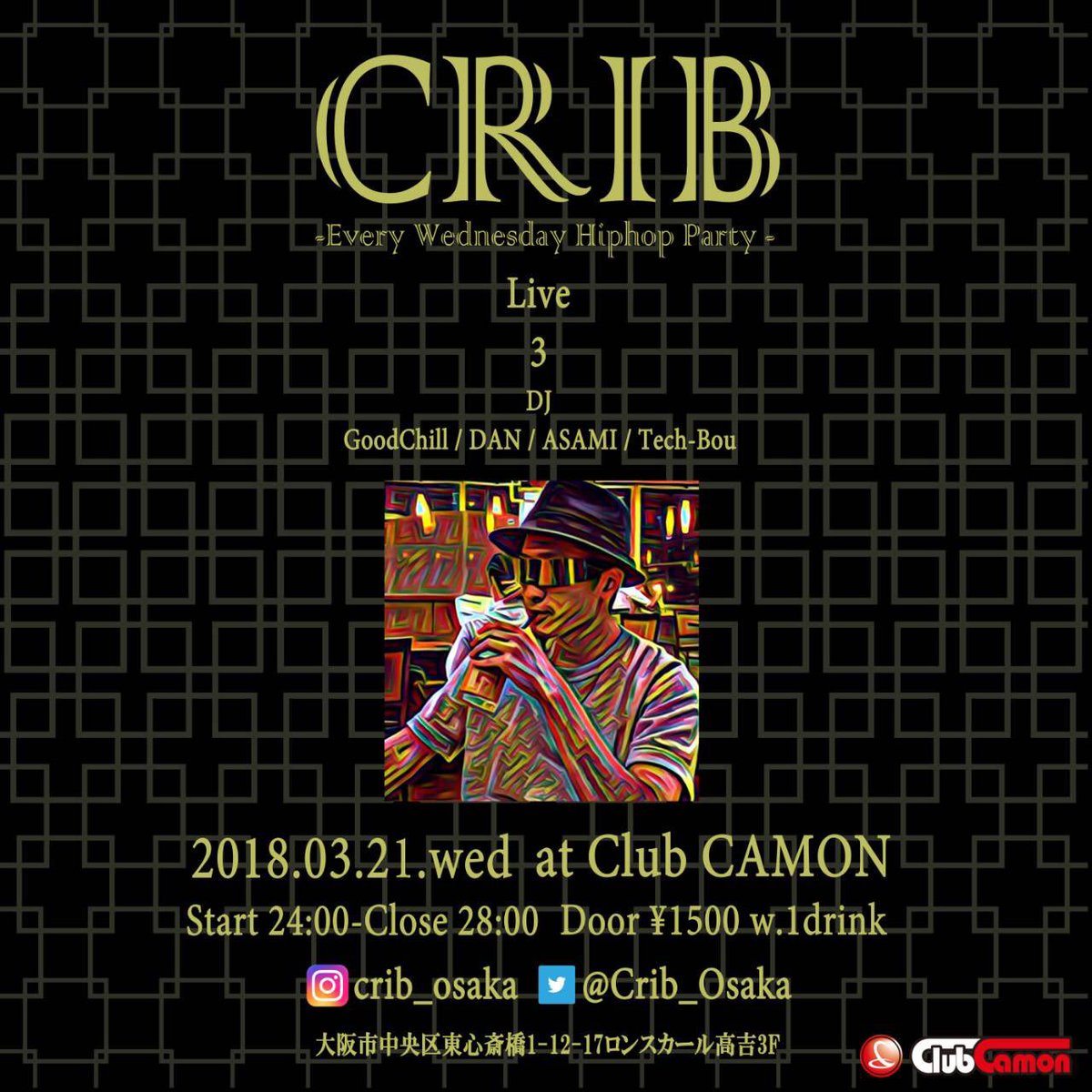 Crib_Osaka's tweet photo. Club CAMONにて！おなじみ3が登場🔥
ぜひ遊びに来てください！

@clubcamon #cribosaka #crib #hiphop #rap https://t.co/PV3SBBNtht