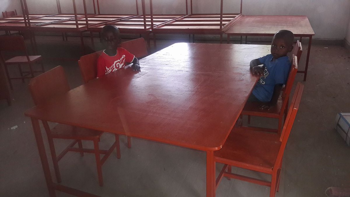 Gambia200's tweet image. Lanwarr Community Preschool are moving forward with preparing the setting for children. This week thanks to the grant from @TCCcharity the chairs, tables &amp;amp; desks arrived. As you can see, they've been #qualitychecked TY Thomas Cook Children's Charity
#WednesdayMotivation #charity