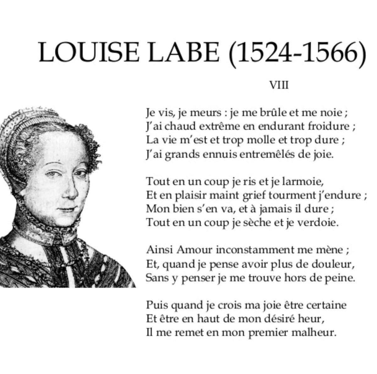 Louis Labé Je Vis Je Meurs