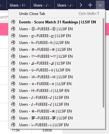 Alfy_poi's tweet photo. I have scanned the event rankings for all #FUEEEE and #EUT until Tier 3. Below is FUEEEE in T1, T2, T3 respectively and all EUT up until T3. @momofuee and @ArishaPH_ thx for making SM a better place. #LLSIF https://t.co/xgeDFHBNdN