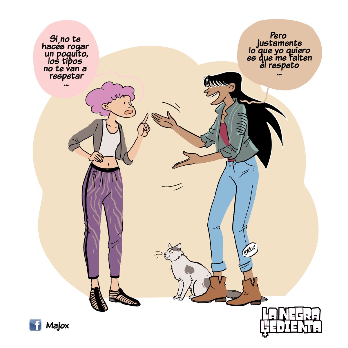 LaCortaMaltesa's tweet photo. #BuenMiercoles Viste cuando andás con ganas de cero vueltas y que te falten un poco el respeto?, Bueno, eso... #NegraGedienta #Majox Seguime en IG: @Majoxcomics y en FB: Majox https://t.co/4Sg1FxJcJC