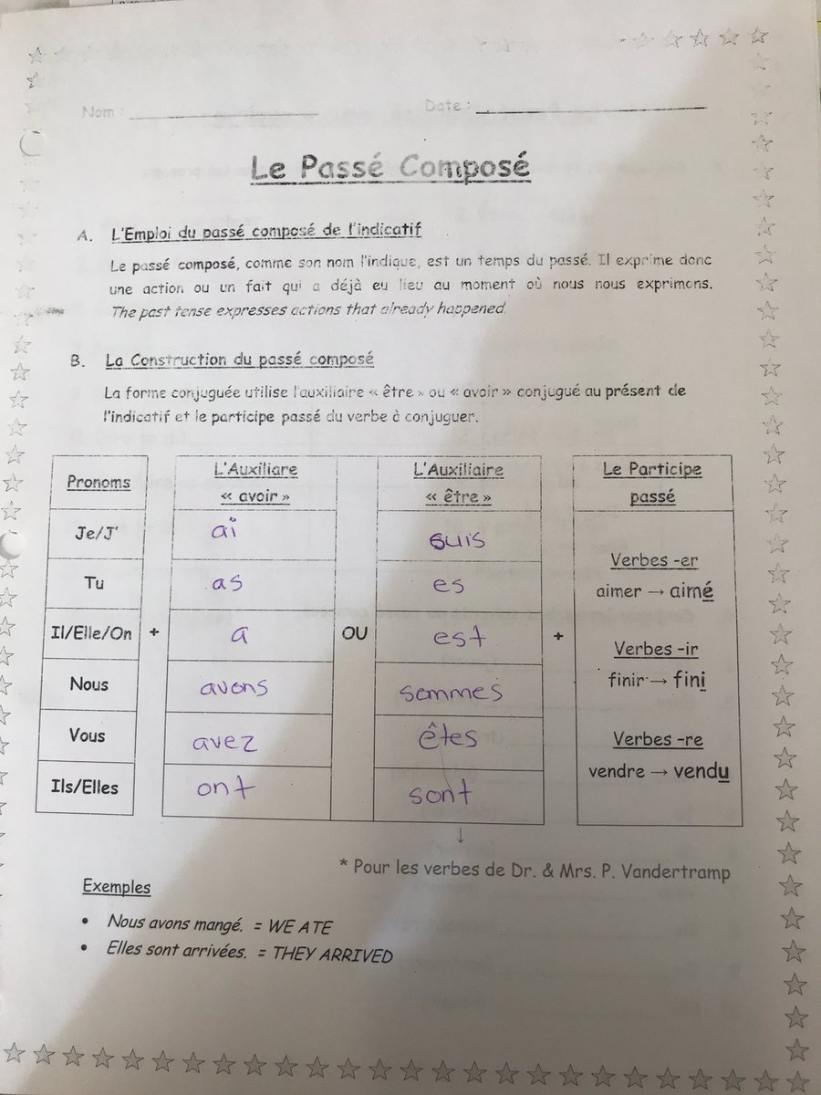 Fox4Bf's tweet photo. These are the resources 4AF and 4BF can use to study for their passé composé test taking place next week https://t.co/xmKN77TGzr