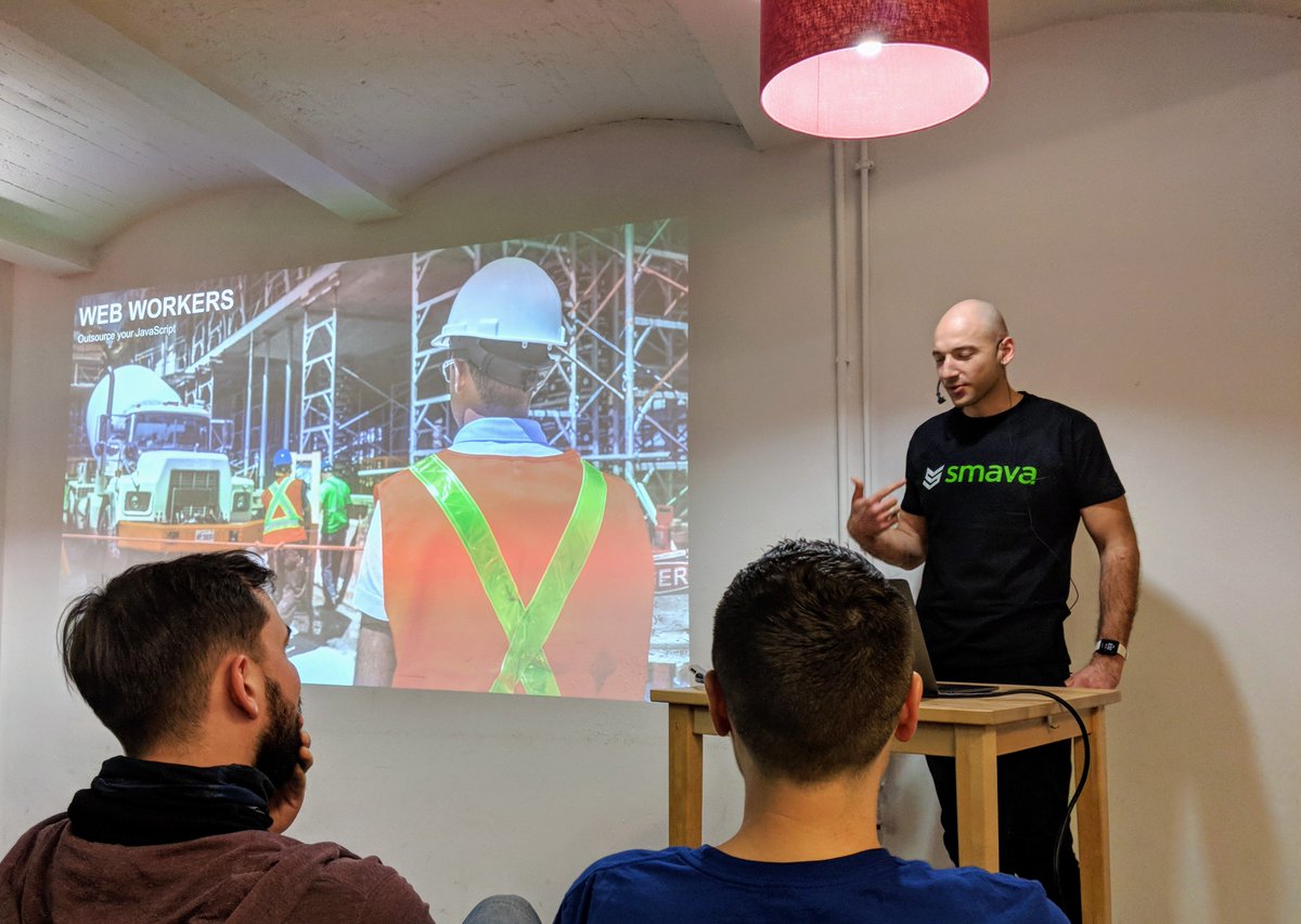 develoger's tweet image. Just realized that I missed to share my slides for "Web Worker(s);" from last weeks @berlinjs meetup!
Here it goes: speakerdeck.com/radojesrb/web-… 👷🏾👩🏼🏭
Dear Berlin #javascript community, thanks for hosting me, it made me feel ❤️