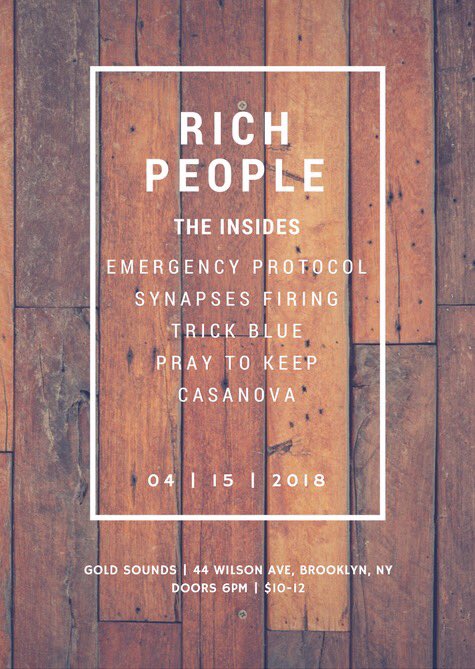 NikkiEsposito_'s tweet photo. Hey Brooklyn !!! Casanova playing with our best friends in @richpeopleband on April 15th at Gold Sounds !!! Come and hang with us !!!! https://t.co/wd3wDy2TwR