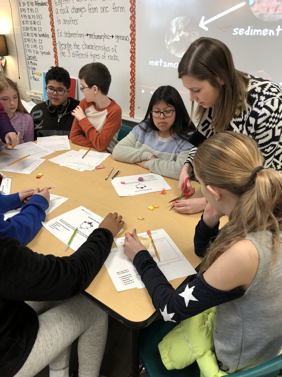 TeriHAllen's tweet photo. Choice, collaboration,  and movement encourage students to learn about the rock cycle in @misserinemmons #science class @dileyproud #plsdproud https://t.co/lVsyefQ7eK