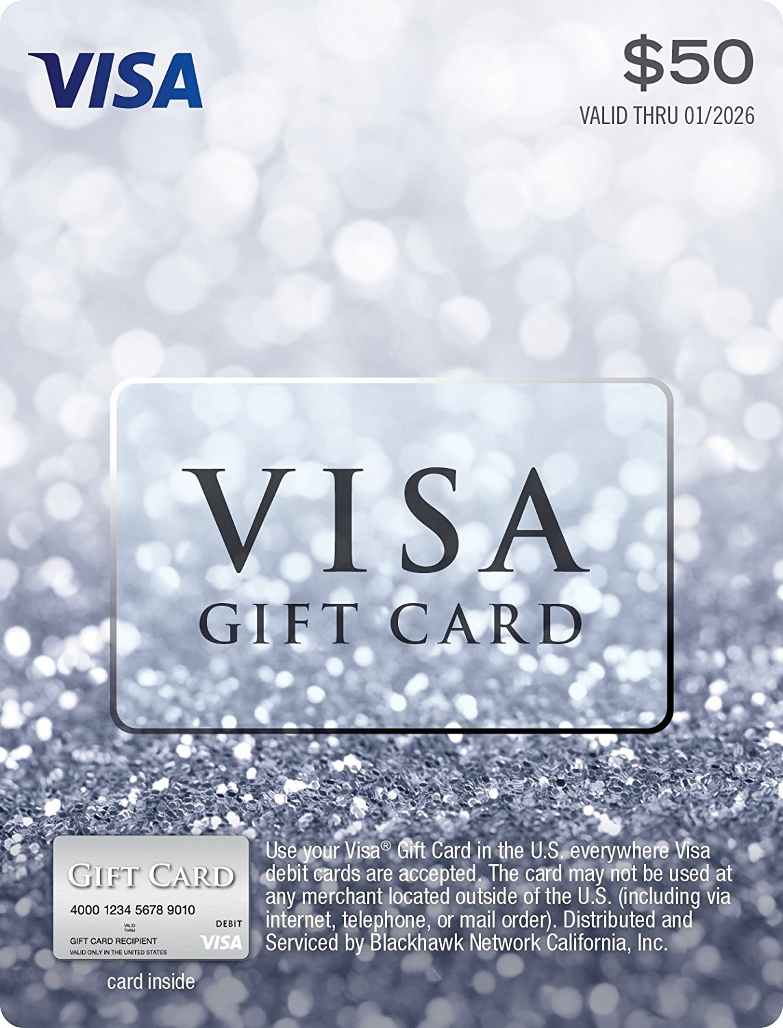 Visa - Visa Gift Card, $50, Shop