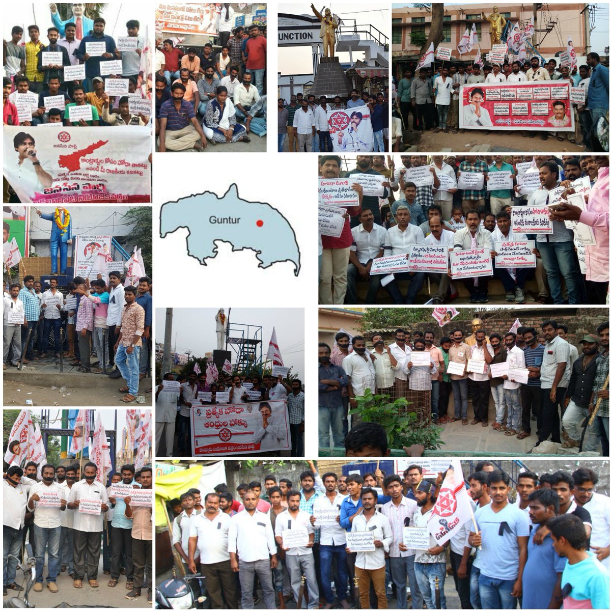 JanaSenaParty's tweet photo. Silent Protest for AP Special Status in all Districts 

Full Album Link - https://t.co/9ZT0TN3HHL https://t.co/sGdVUvNPnA