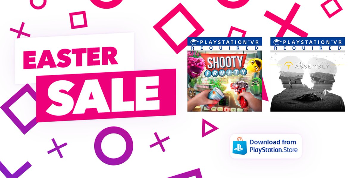 nDreams's tweet photo. The Easter Sale's live on @PlaystationEU Store! Get big discounts on our games including #ShootyFruity & #TheAssemblyVR
Shooty Fruity: https://t.co/Hoi9lJXx75
The Assembly: https://t.co/v6Hlisx8MO
Perfect: https://t.co/dYgwCWn2KB
Bloody Zombies: https://t.co/lVX8TsLQM6 https://t.co/Dt86ZcsAoR