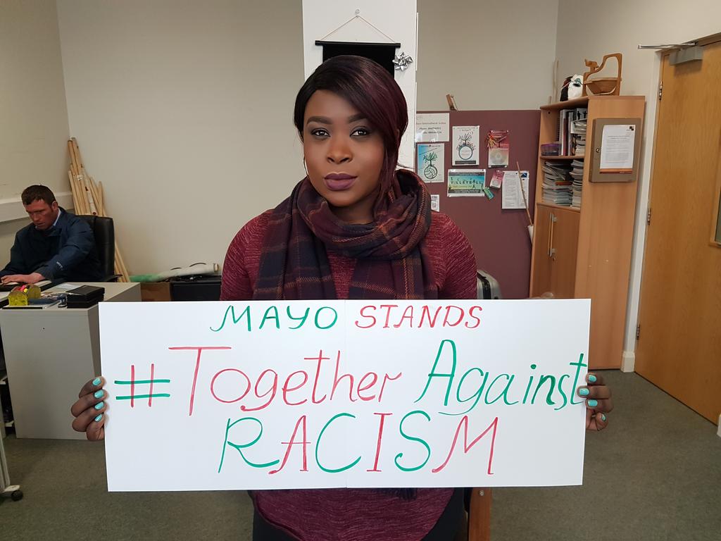 We should not tolerate racism in  all its forms in our society.Here in Mayo we say clear and loud NO to Racism! #InternationalDayAgainstRacism
#TogetherAgainstRacism #SayNoToRacism #lovenothate #MayosayNotoRacism #weareallequal #weareallhuman #onerace #humanrace