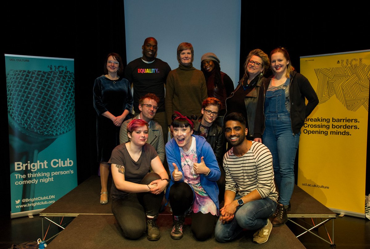 UCLEngage's tweet photo. Did you attend @BrightClubLDN in February? Brilliant event coordinator Sharon Books has written a blog about her experience https://t.co/olcmq5wbwp https://t.co/FIIJuAgVHO