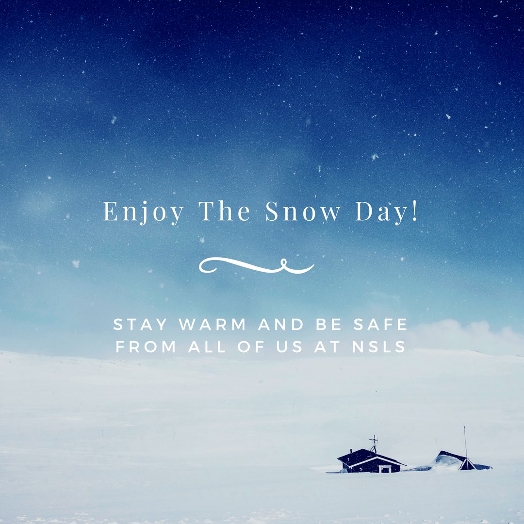NSLS_MSU's tweet photo. Happy Snow Day Red Hawks!! Enjoy your day off, stay warm, and be safe! ☃️❄️🌨
#nsls #snowday #campusisclosed #montclairstateuniversity #staywarm #besafe https://t.co/kLBtEAsmsQ