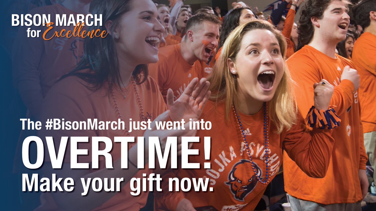 Bucknell_WBB's tweet photo. We’ve won our last 7 overtime games, let’s get another big W today! The #BisonMarch for Excellence is heading into OT with the deadline extended to 2pm EST #rayBucknell 

To give, visit: https://t.co/sdoTzBgm8N https://t.co/QdZmYD3ryK